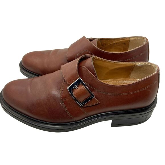 Bass Oxford Dress Size 9 M Shoes Men\'s Brown Leather Almond Toe Monk Strap main image 15